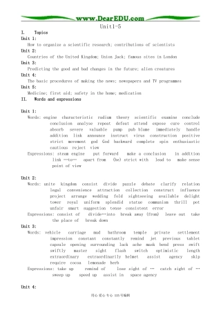 新人教版高中英语必修5Unit1-5