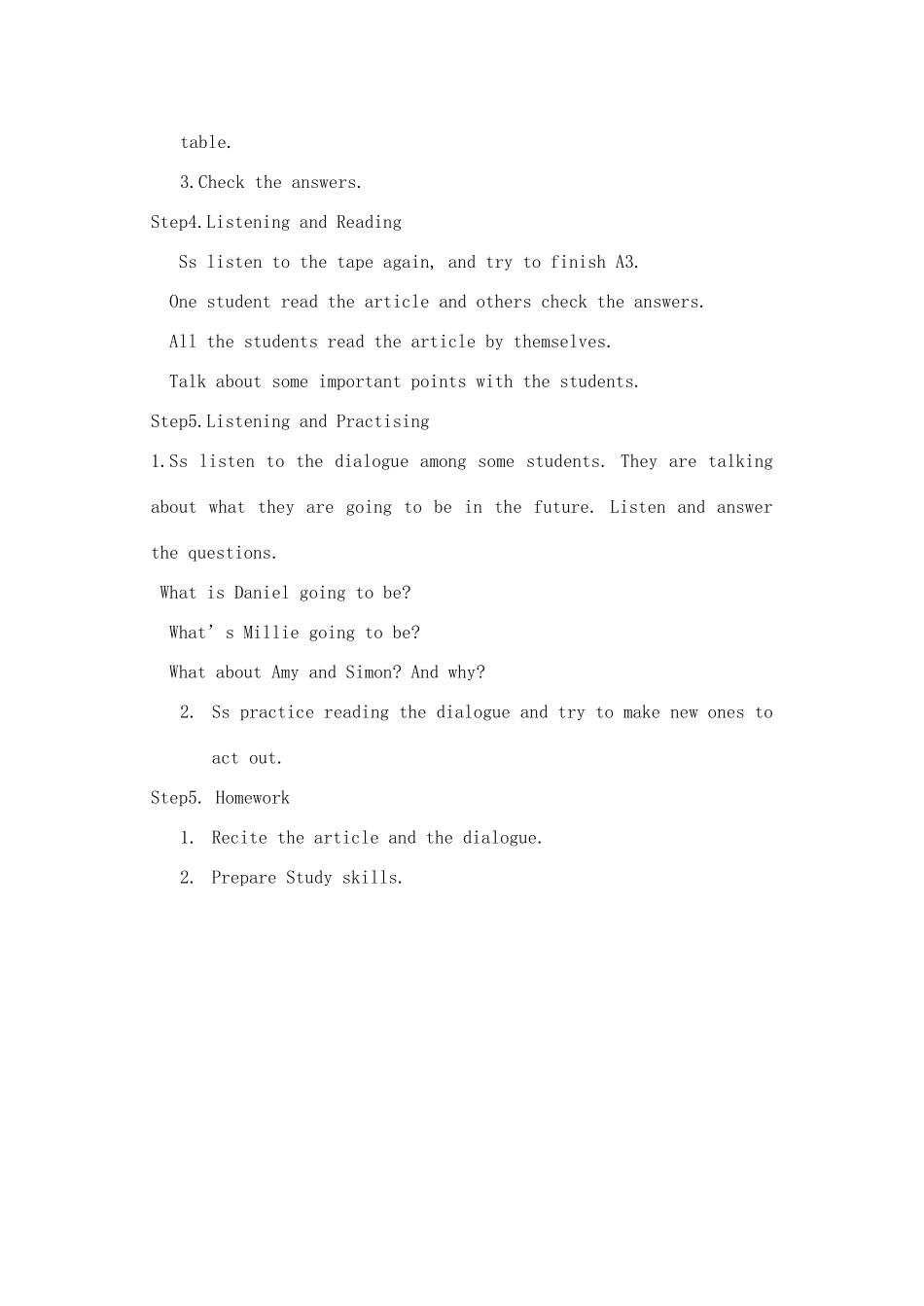 江苏省连云港市灌南县实验中学七年级英语下册《Unit2 Integrated Skills》教案 人教新目标版_第2页