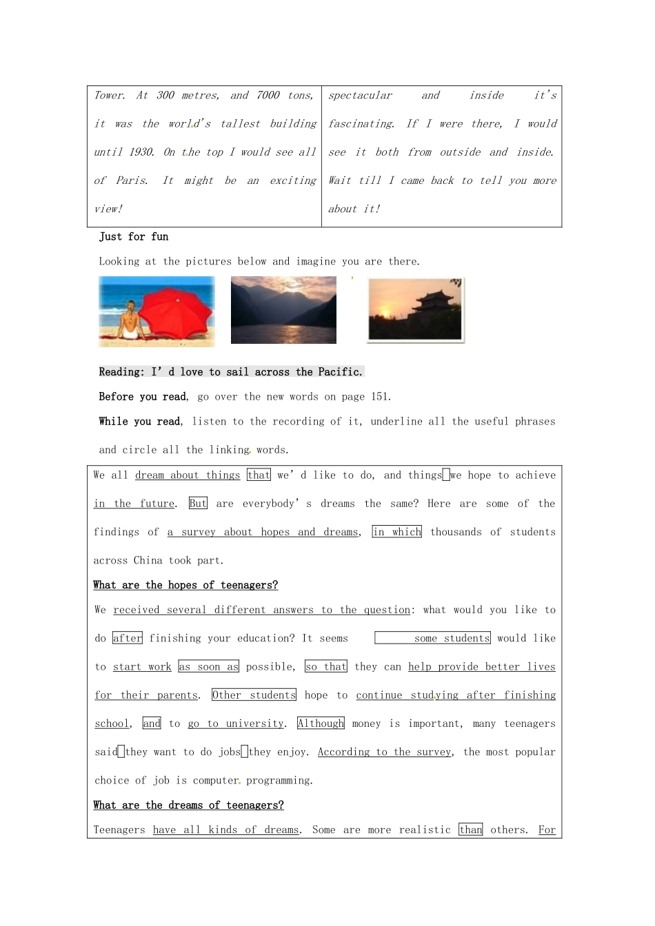 四川省江油市九年级英语《 Unit 7 Where would you like to visit》SELF CHECK教案 人教新目标版_第2页
