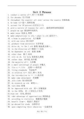 高中英语Unit 2 Phrases牛津版选修10
