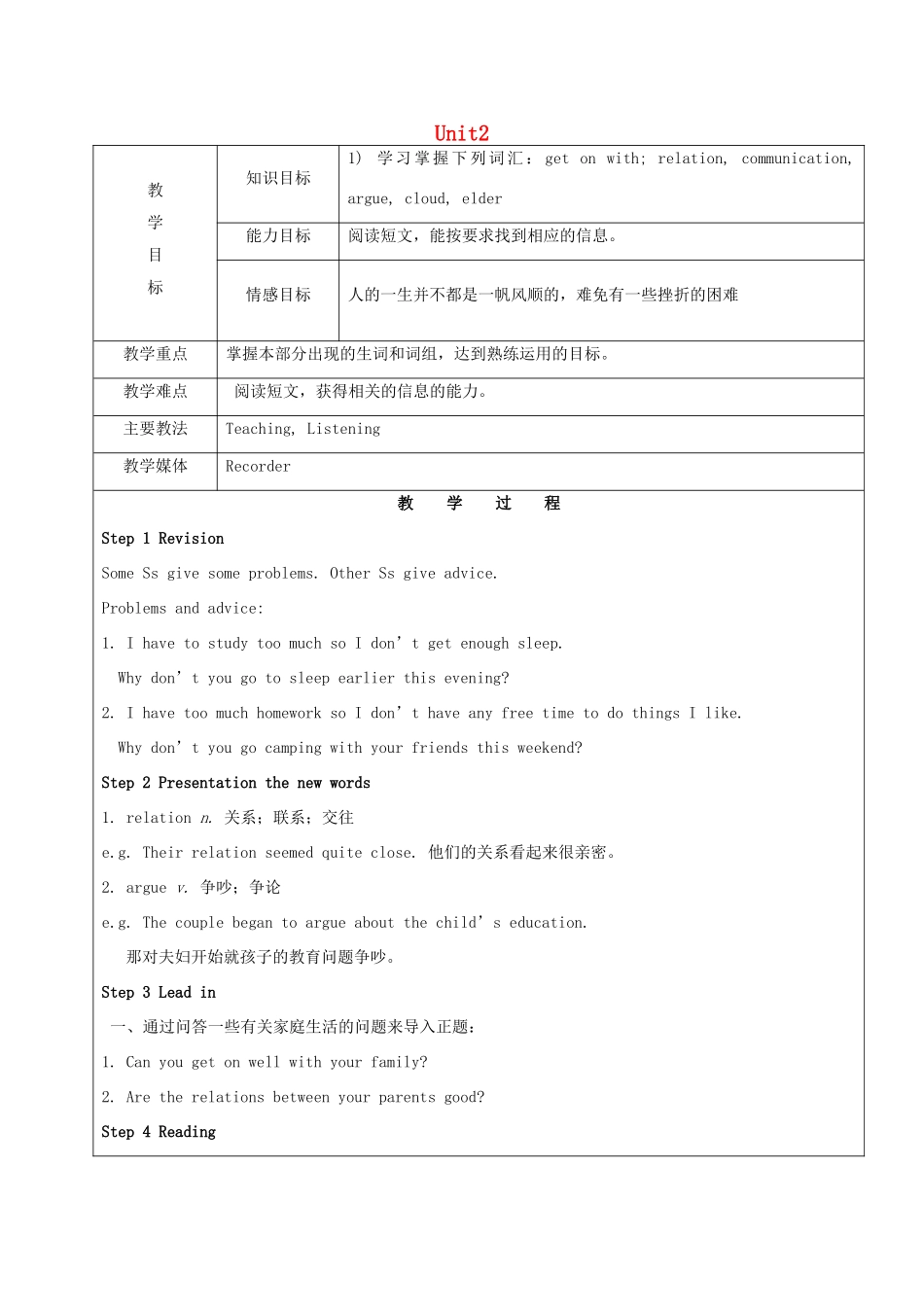 七年级英语下册 Unit 2 I'm going to study computer science Section A3（3a-3c）教案 鲁教版五四制-鲁教版五四制初中七年级下册英语教案_第1页