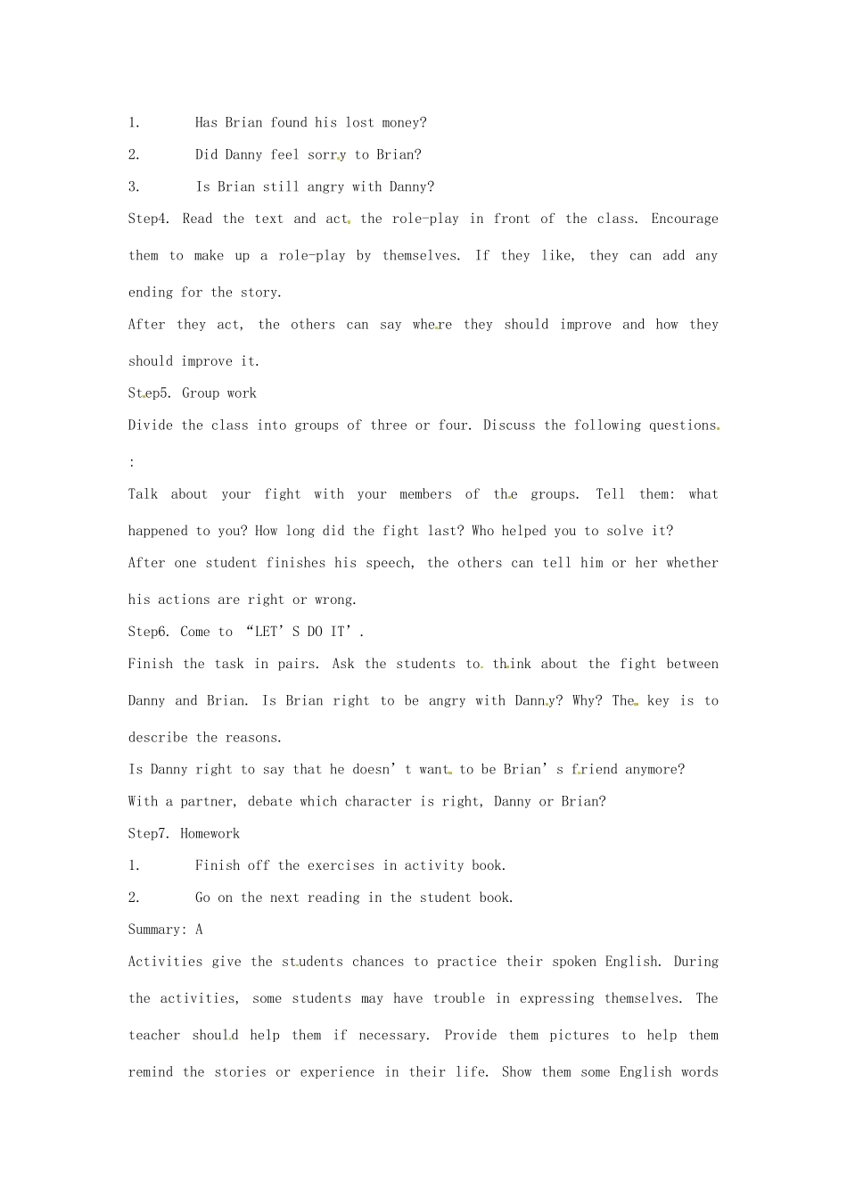 九年级英语下册 Lesson 26 Good Friends Shouldn’t Fight英文教案 冀教版_第2页