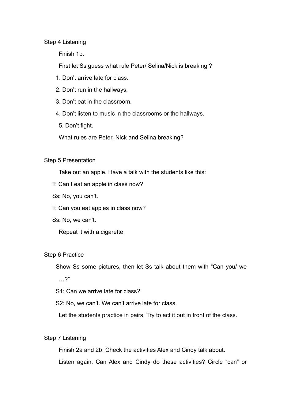 七年级英语 Unit 12 教案人教新课标版 _第3页