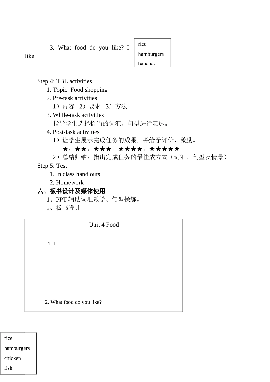 七年级英语 Unit4 Food 第一课时教案_第2页