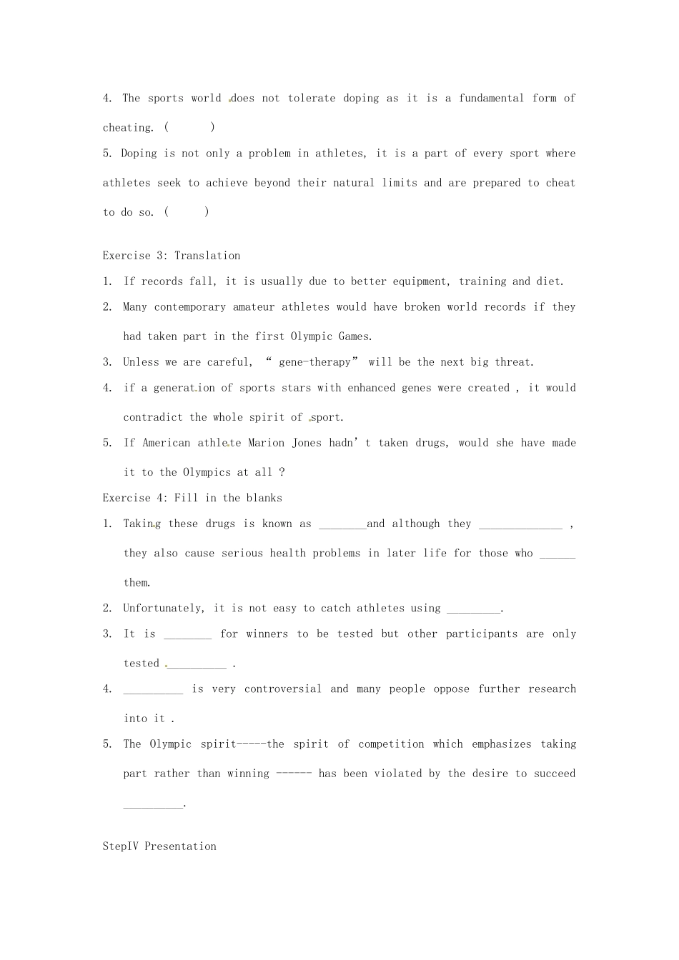 河南省鹤壁市综合高中英语 模块七Unit 21 Human Biology Lesson 1教学计划 北师大版选修7_第3页