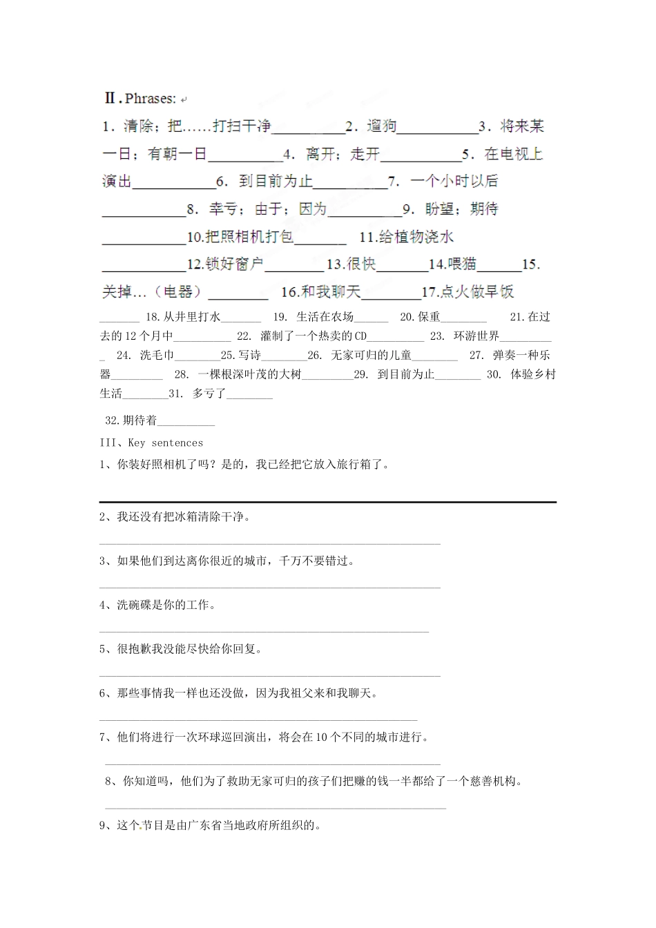山东省肥城市湖屯镇九年级英语《Unit14  Have you packed yet》教案5 人教新目标版_第2页
