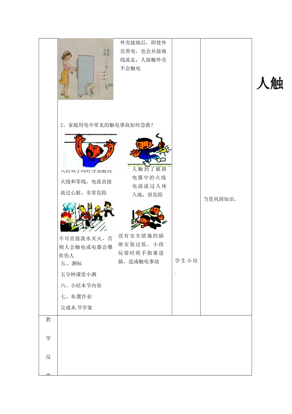 九年级物理下册 18.3 怎样才安全用电教案 粤教沪版-粤教沪版初中九年级下册物理教案_第3页