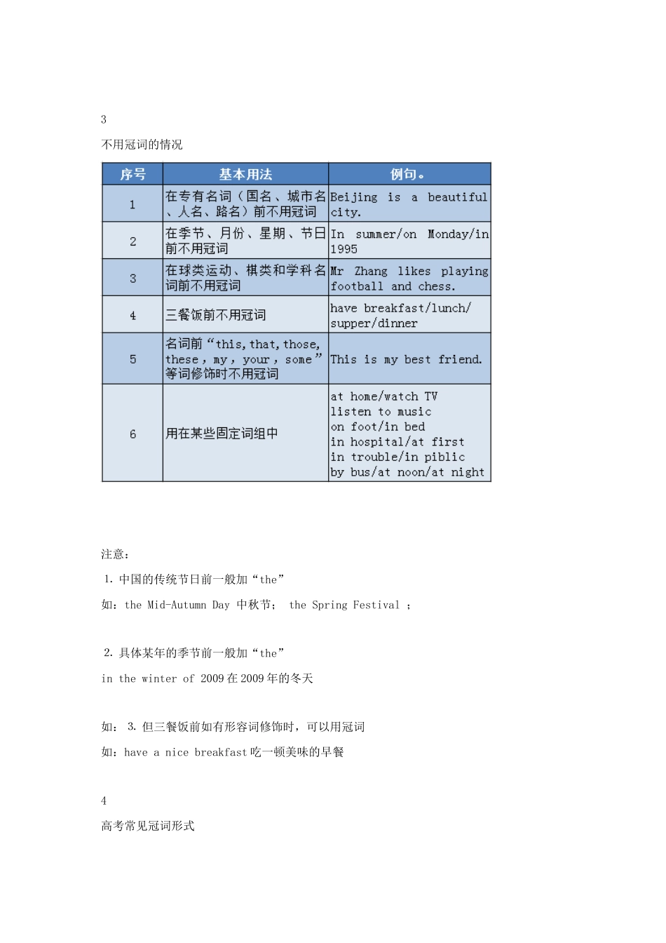 高中英语 语法专题8 冠词教案（含解析）新人教版必修1-新人教版高一必修1英语教案_第3页
