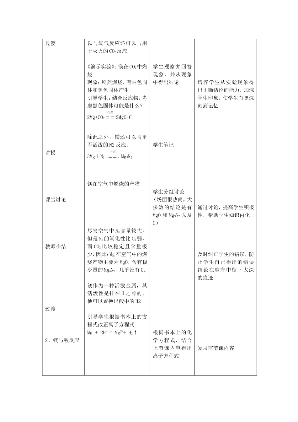 高一化学镁的提取及应用教学设计 新课标 人教版_第3页