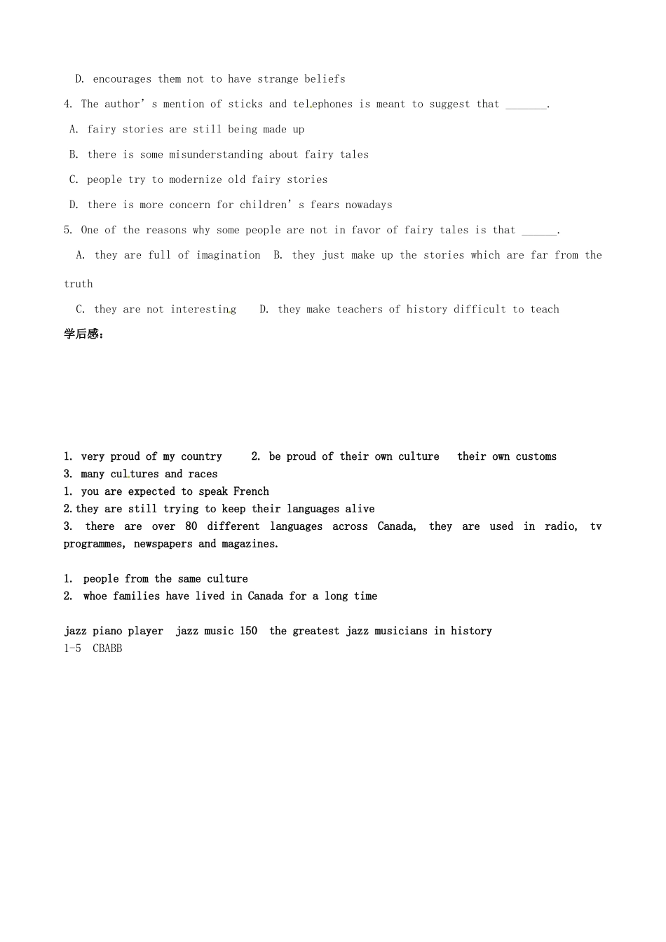 浙江省安吉县振民中学高一英语《Unit5 Canada—“The True North”：Listening and Reading》教案_第3页