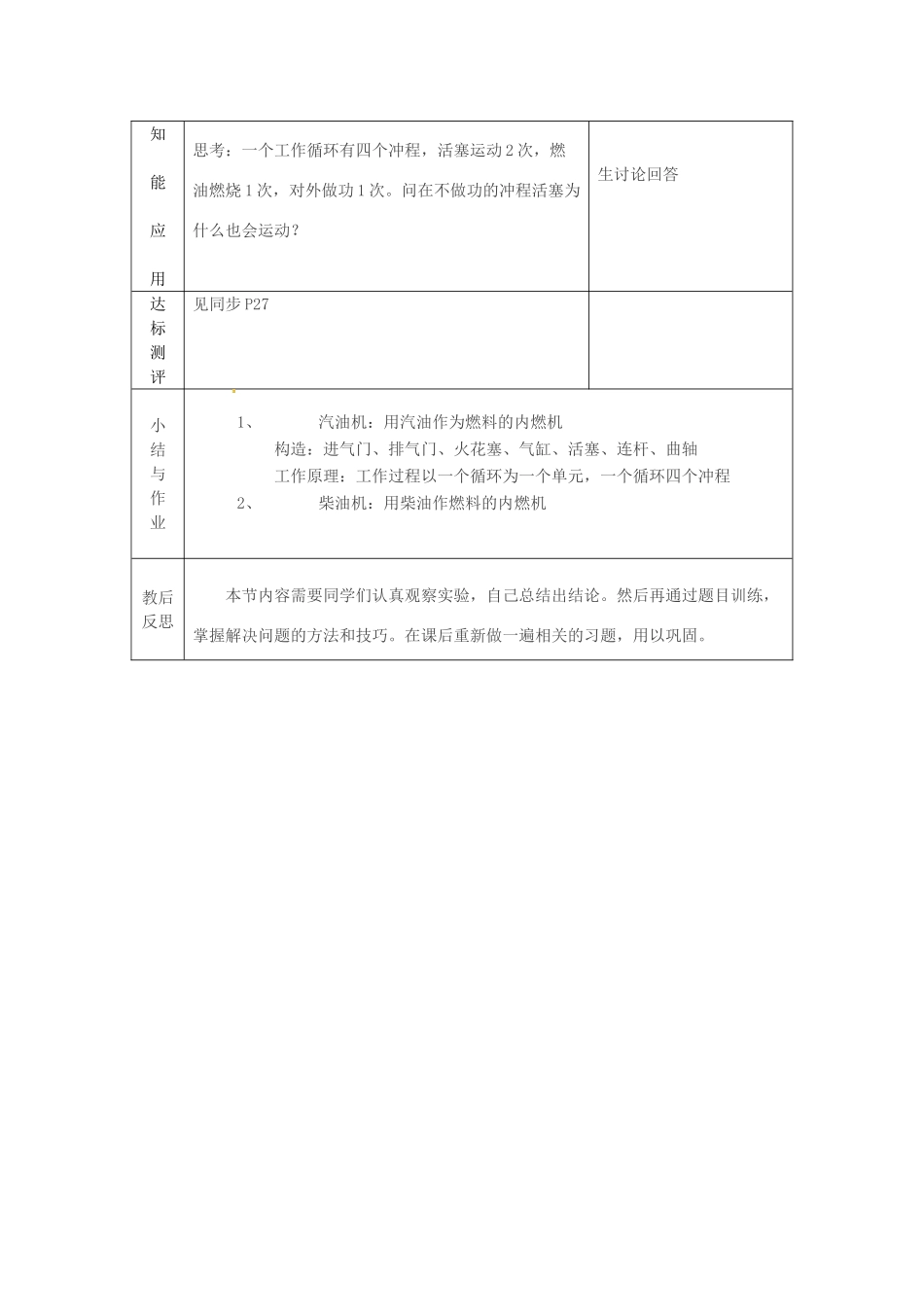 山东省临沂市费城镇初级中学九年级物理全册 第十三章 第三节 内燃机教案 新人教版_第3页
