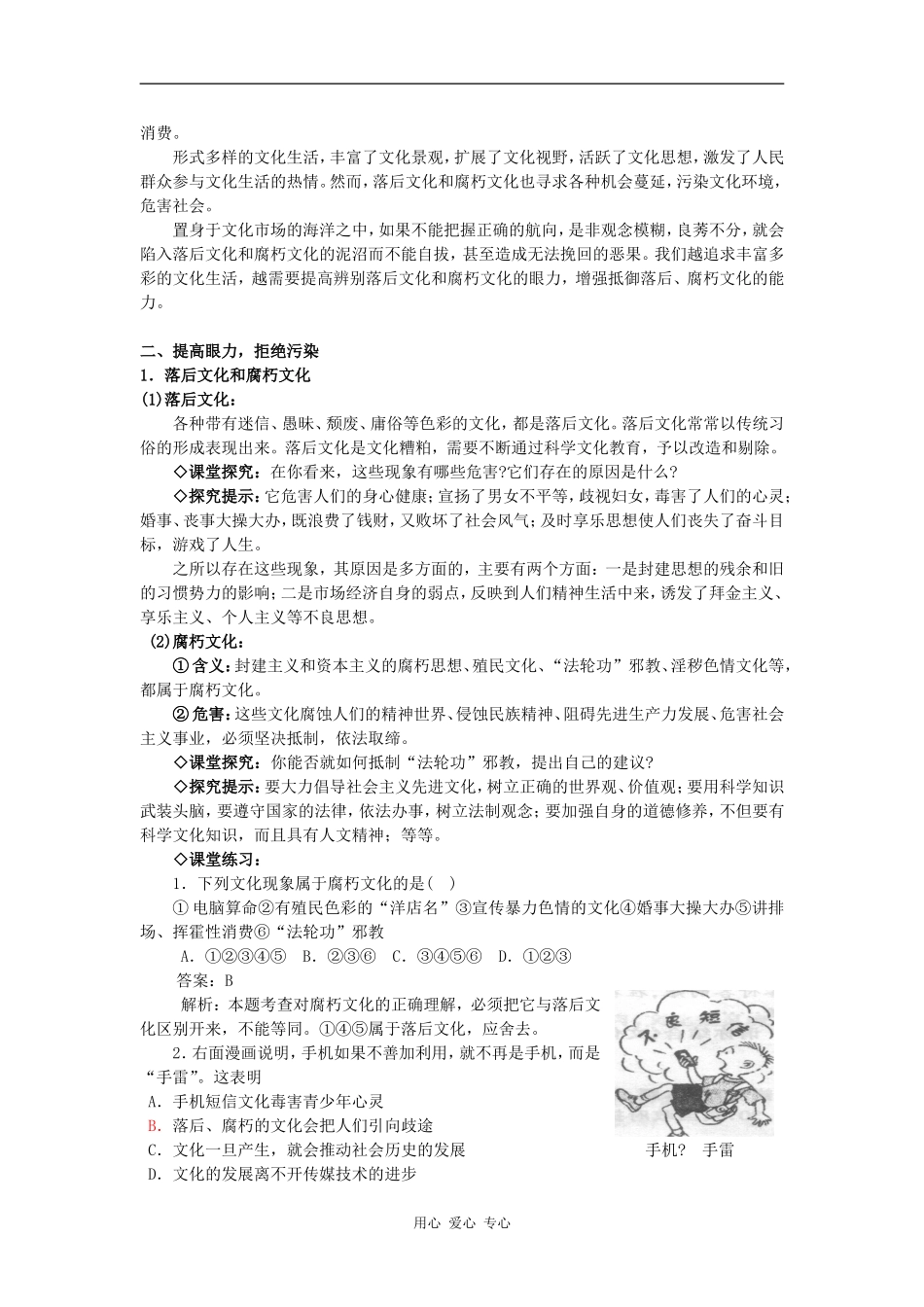 高中政治 在文化生活中选择 教案（新人教版08版必修3）_第2页