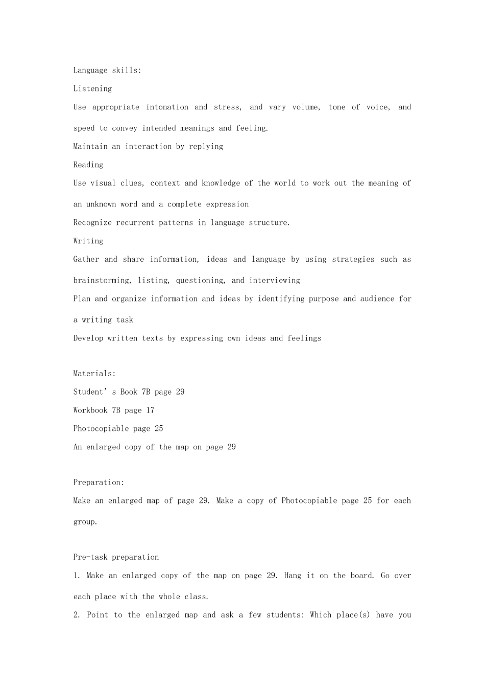 七年级英语下册 Module 2 Unit 1 Writing a tourist guide教案 上海牛津版_第3页