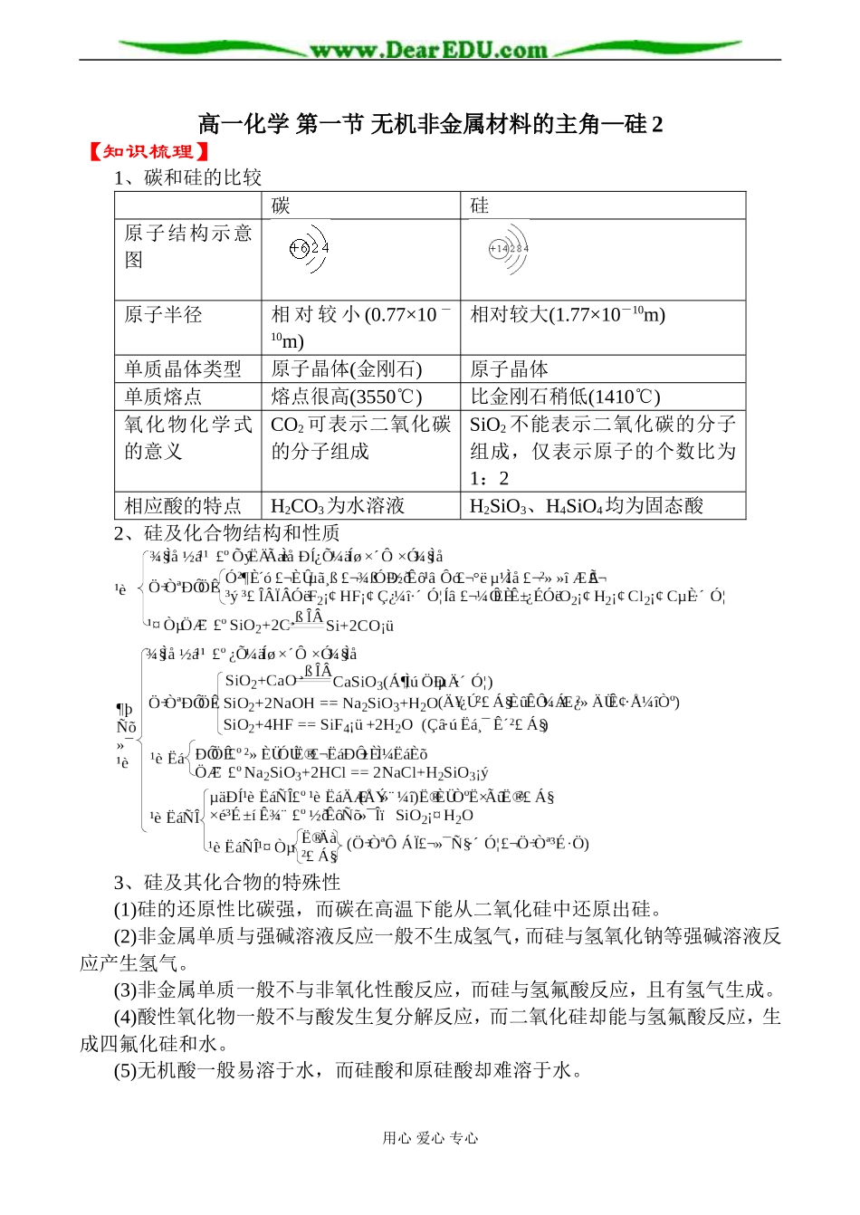 高一化学 第一节 无机非金属材料的主角—硅2_第1页