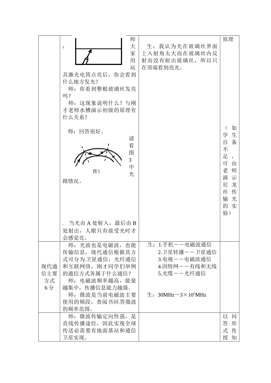 九年级物理上册 现代通信——走进信息时代教案 苏科版_第3页