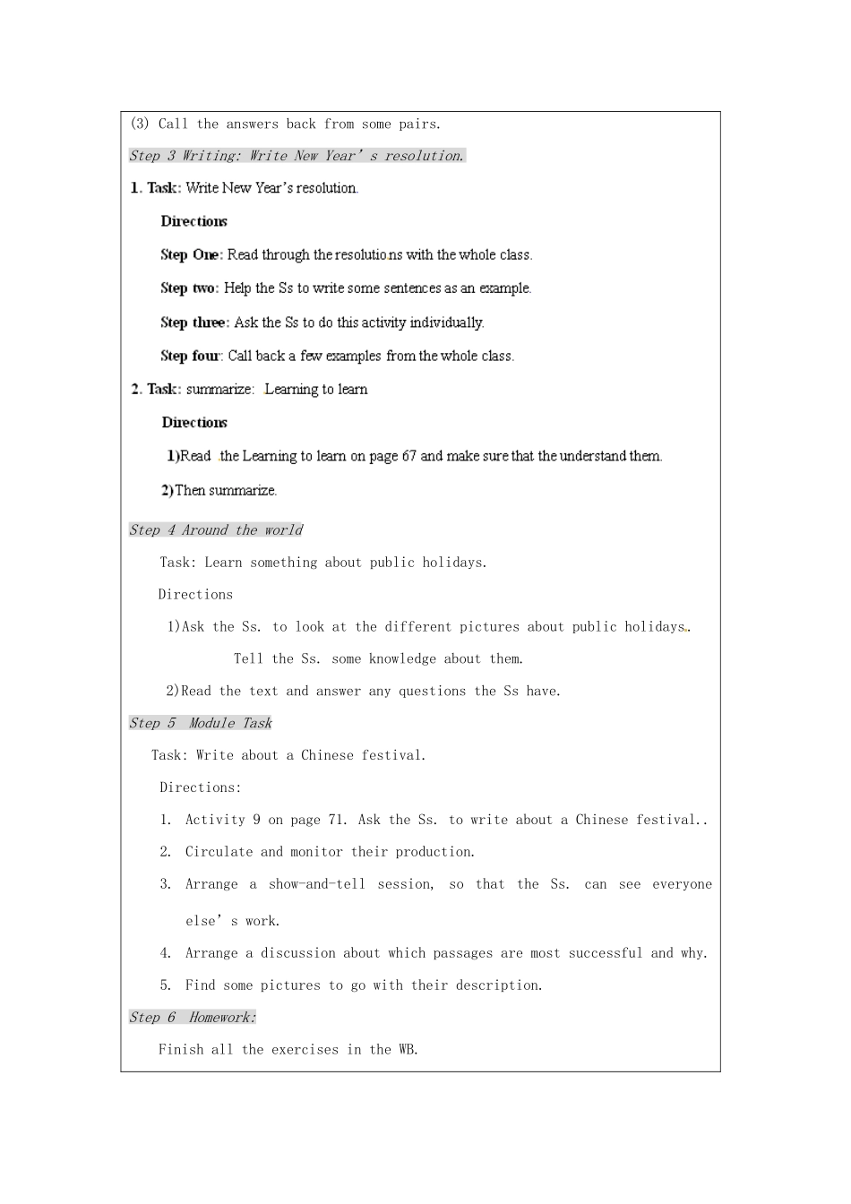 八年级英语下册 Module 8 Public holidays Unit 3 Language in use教学设计 外研版_第3页