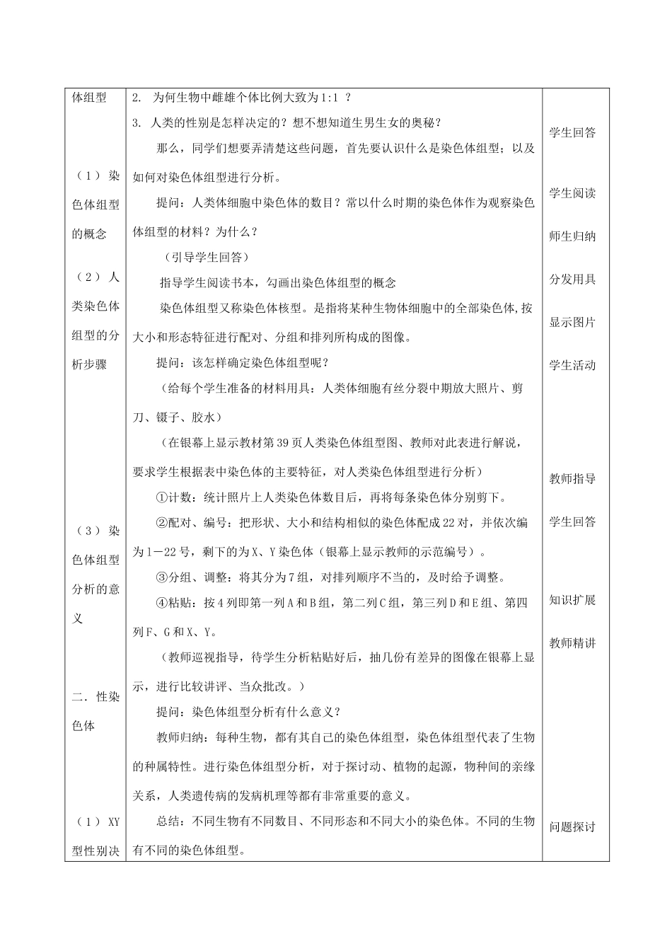 浙江省义乌三中高中生物 性染色体与伴性遗传教案 浙科版必修2_第3页