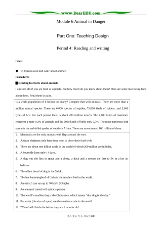 高中英语必修5Module6 Period4：Reading and writing