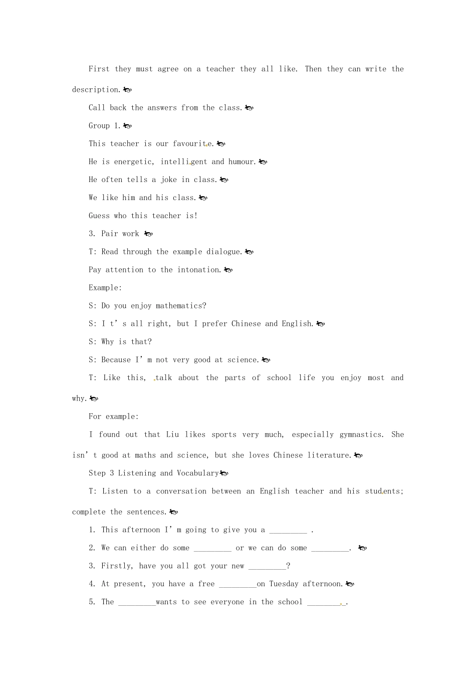 四川省三台县第一中学高中英语《Module 2 My New Teachers-5th period》教案 新人教版必修1_第2页