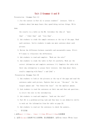 八年级英语上册 Unit 2 School life Grammar A and B教案 牛津版-牛津版初中八年级上册英语教案
