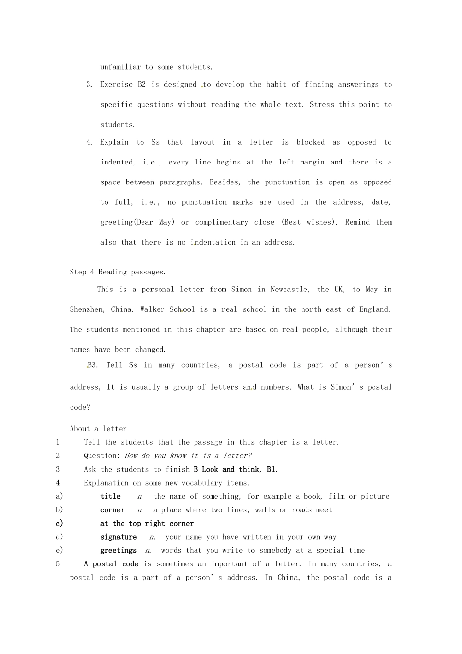 七年级英语上册 Unit 1 Period Two Reading II复习教案 （新版）牛津深圳版-牛津深圳版初中七年级上册英语教案_第2页