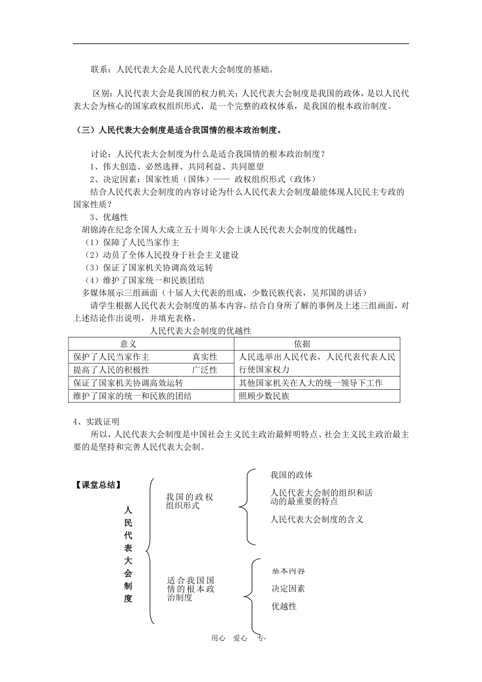 高中政治 5.2 人民代表大会制度：我国的根本政治制度 教案3 人教版必修2_第3页