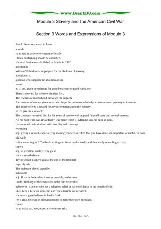 外研版英语必修10 Module3 Slavery and the American Civil War-Words and expressions017