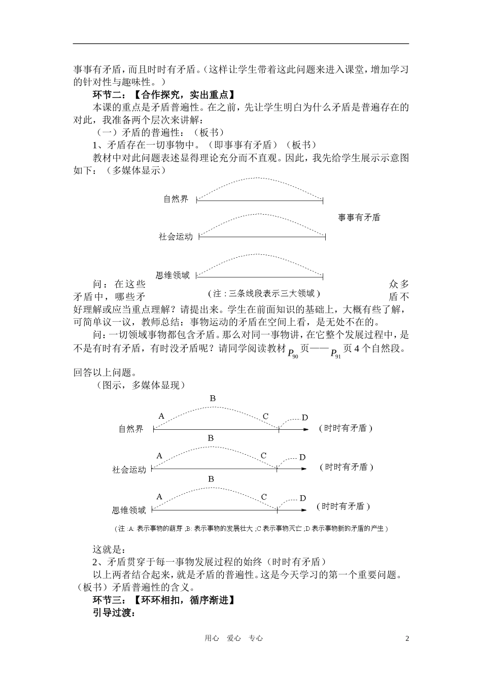 高中政治 哲学常识 矛盾的普遍性教学设计 旧人教版_第2页