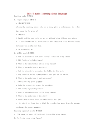 高中英语 unit5 Music learning about language教案 新人教版必修2-新人教版高一必修2英语教案