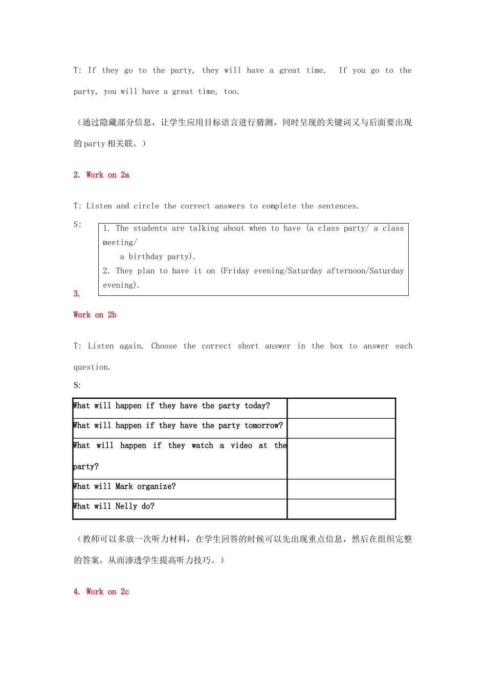 八年级英语上册 Unit 10 If you go to the party  you’ll have a great time Period 2教案 （新版）人教新目标版-（新版）人教新目标版初中八年级上册英语教案_第2页