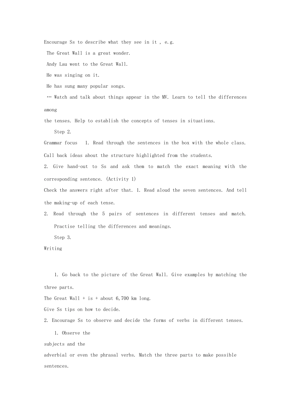 山东省寿光市实验中学九年级英语上册 Module 1 Wonders of the world Unit 3 Language in use教案 外研版_第2页