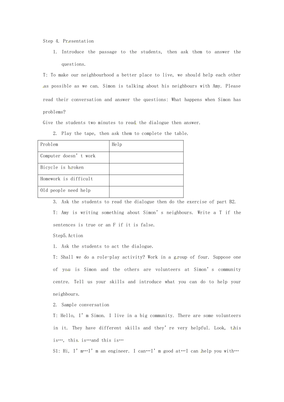 七年级英语下册 Unit 2 Neighbours Reading 1教案 （新版）牛津版-（新版）牛津版初中七年级下册英语教案_第2页