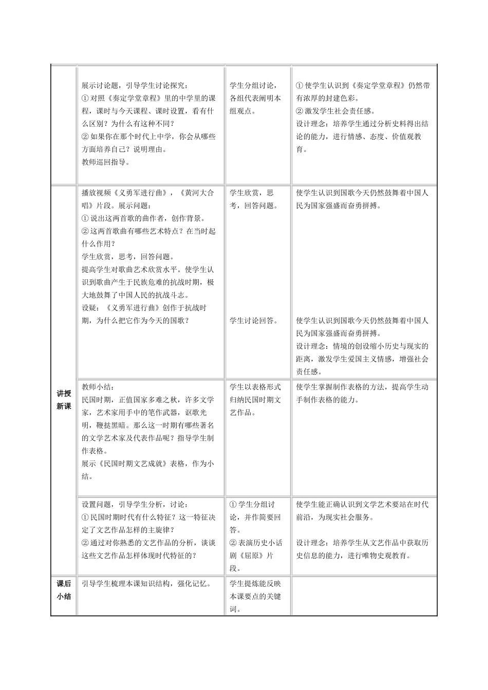 八年级历史上册 第22课 科学技术与思想文化（二）教学设计 新人教版_第3页