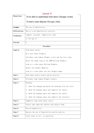 北京市大兴区魏善庄中学八年级英语上册 Unit 3 Countries and Cities Lesson8教案 北师大版
