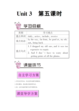 九年级英语上册 Module 11 Photos Unit 3 Language in use第五课时教案（新版）外研版-（新版）外研版初中九年级上册英语教案