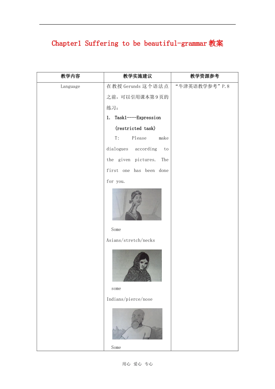 高中英语：unit1 Suffering to be beautiful-grammar教案 牛津上海版S2A _第1页