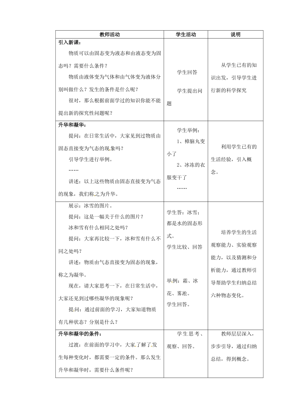 江苏省无锡市前洲中学八年级物理上册 2.4 升华和凝华教案 （新版）苏科版_第2页