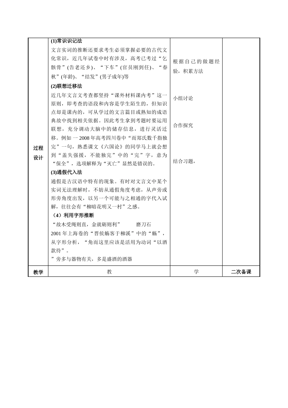 高考语文一轮复习《文言实词推断》教案-人教版高三全册语文教案_第2页
