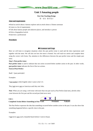 高中英语Unit 3 Amazing people Grammar and Usage1