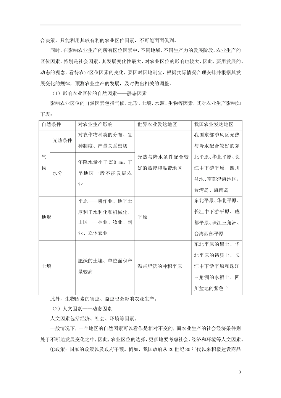内蒙古赤峰二中高中地理 第三章第一节农业的区位选择教案1 新人教版必修2_第3页