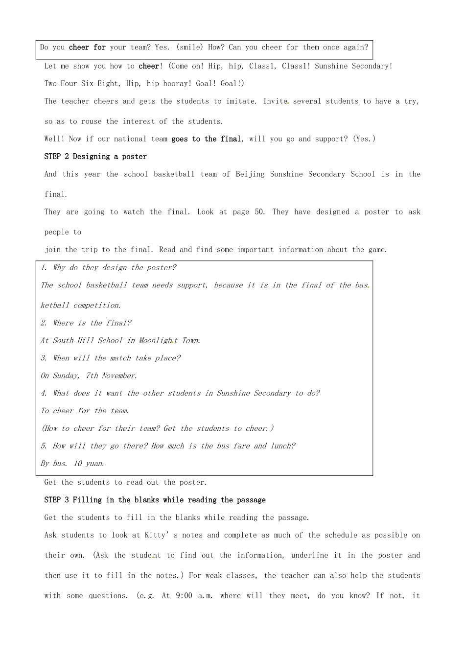 江苏省东台市唐洋镇中学八年级英语上册《Unit 3 A day out Integrated skills》教案 牛津版_第2页