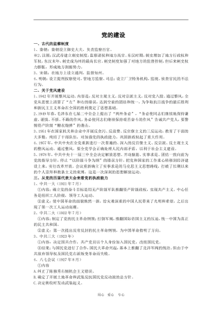 高三历史：《党的建设》复习教案