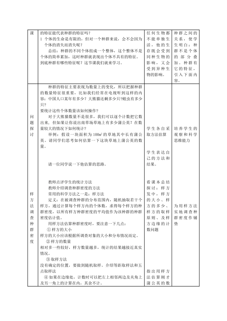云南省陇川县第一中学高二生物 第四章 第一节种群的特征和种群的数量变化教学设计_第2页