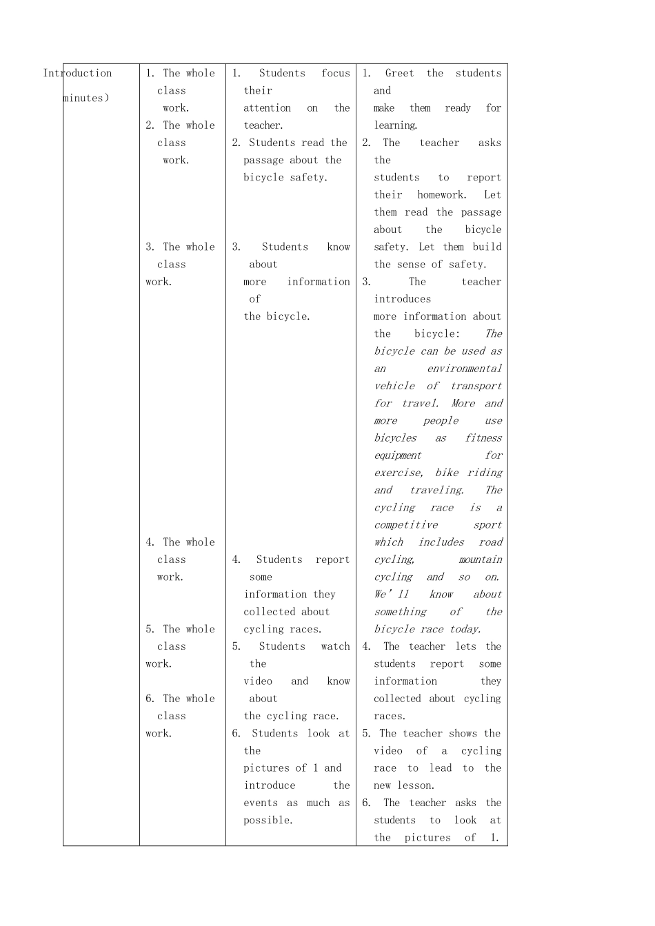广东省肇庆市田家炳中学八年级英语下册 Unit 6 Topic 3 Bicycle riding is good exercise Section D教案 （新版）仁爱版_第3页