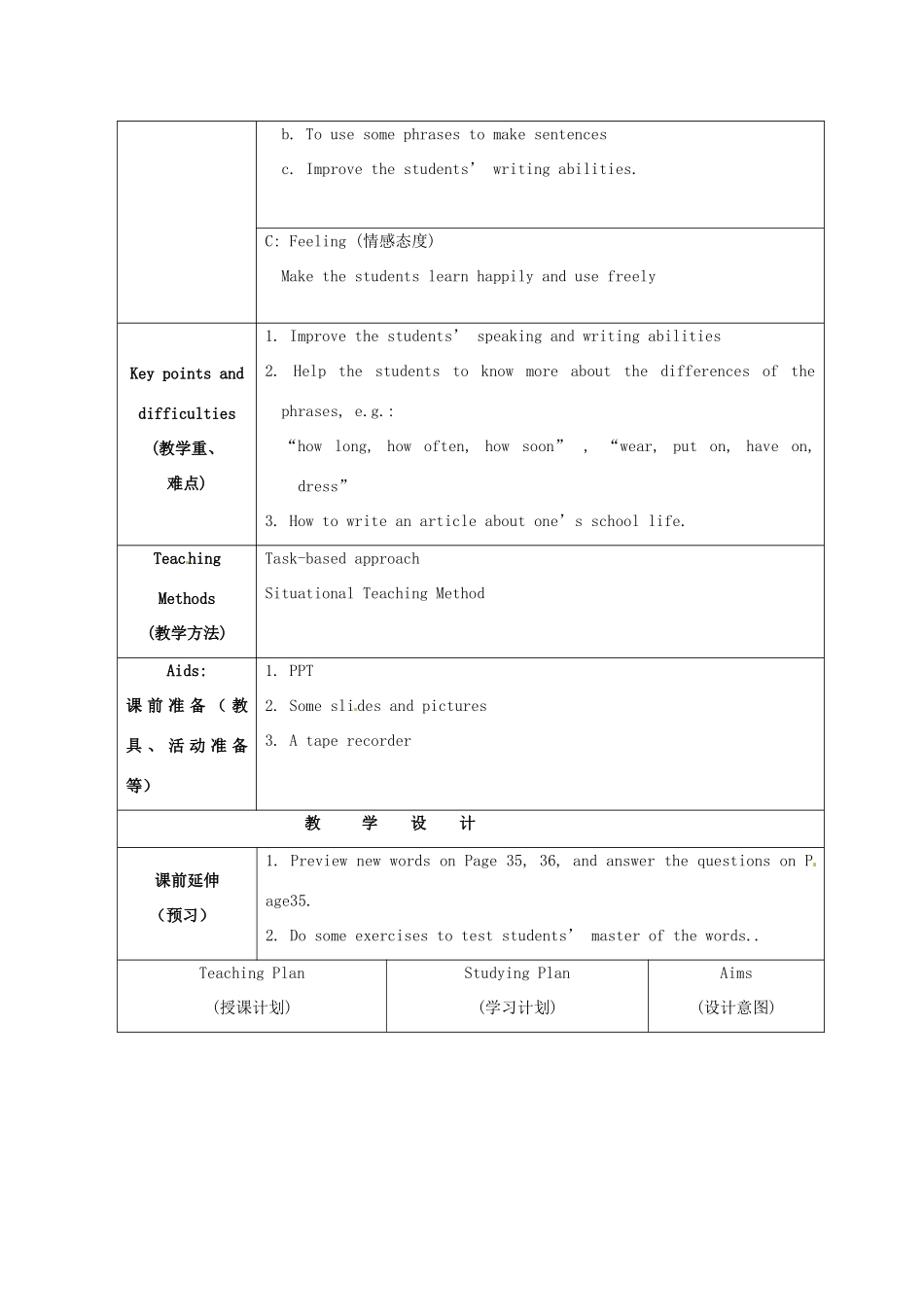 江苏省海安县大公初级中学八年级英语上册《8A Unit 2 School life》Period 7 Main task教案 牛津版_第2页