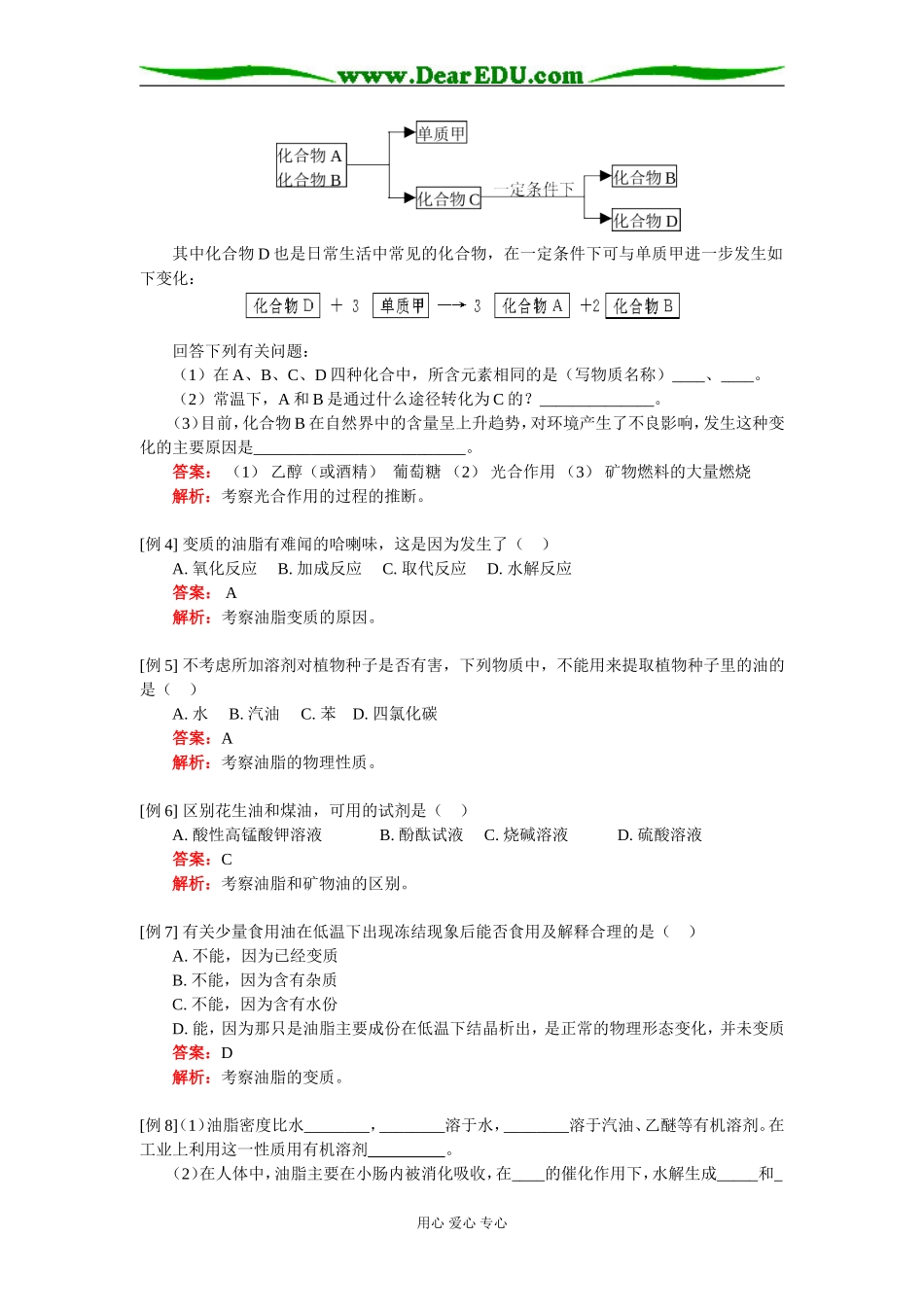 高二化学关注营养平衡——糖类、油脂人教实验版_第3页