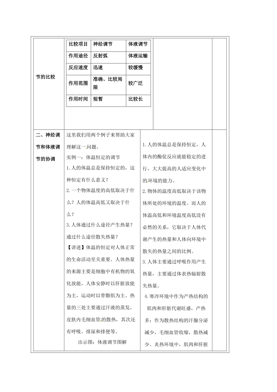 八年级科学下册 7.4 人体是一个统一的整体教案 （新版）华东师大版-（新版）华东师大版初中八年级下册自然科学教案_第3页