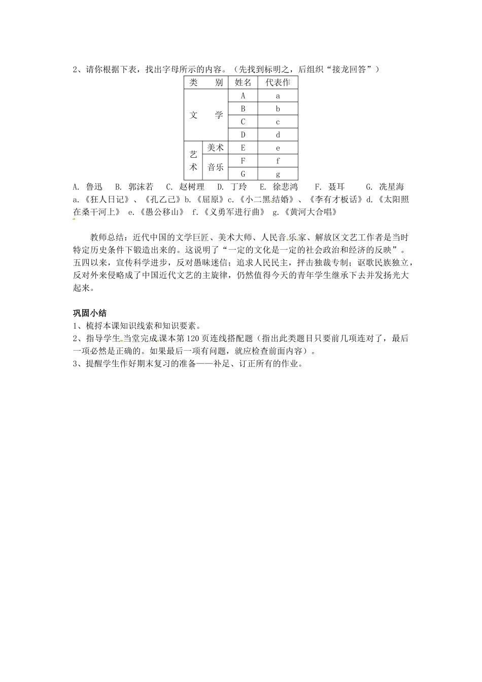 江苏省南通市实验中学八年级历史上册 第22课 科学技术与思想文化（二）教案 新人教版_第2页