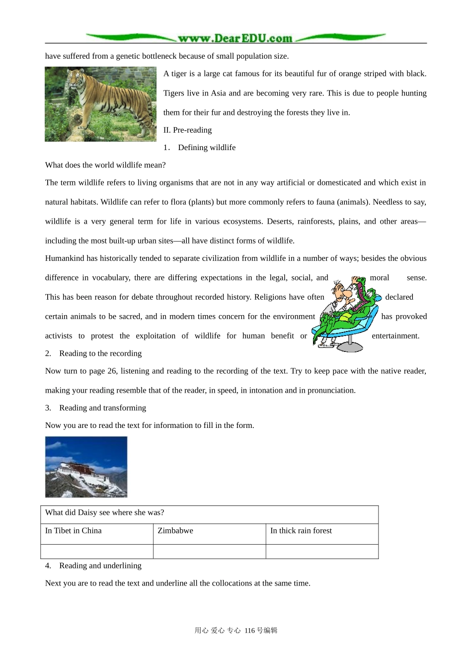 高中英语Unit 4 Wildlife protection-Reading教案 新课标 人教版 必修2_第2页