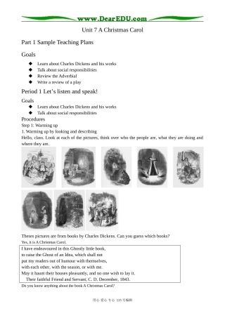 高中英语第三册(全一册)Unit 7 A Christmas Carol--Period 1 Let’s listen and speak